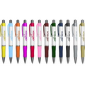 Promotional White "Rigid" Clic Pen with Colored Trim
